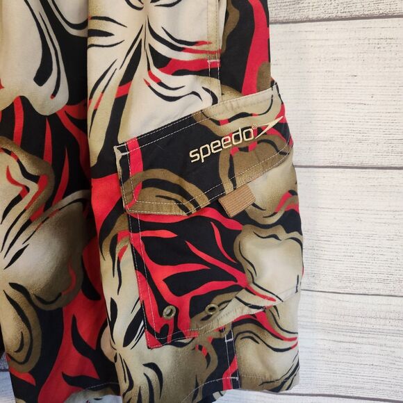 Speedo mens XL multicolor beach lined board surfing swim shorts trunks - Picture 2 of 8